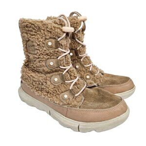 Sorel Youth Explorer Cozy Insulated Boot Canoe(Tan)/Chalk(Cream) 6 NY4894-262